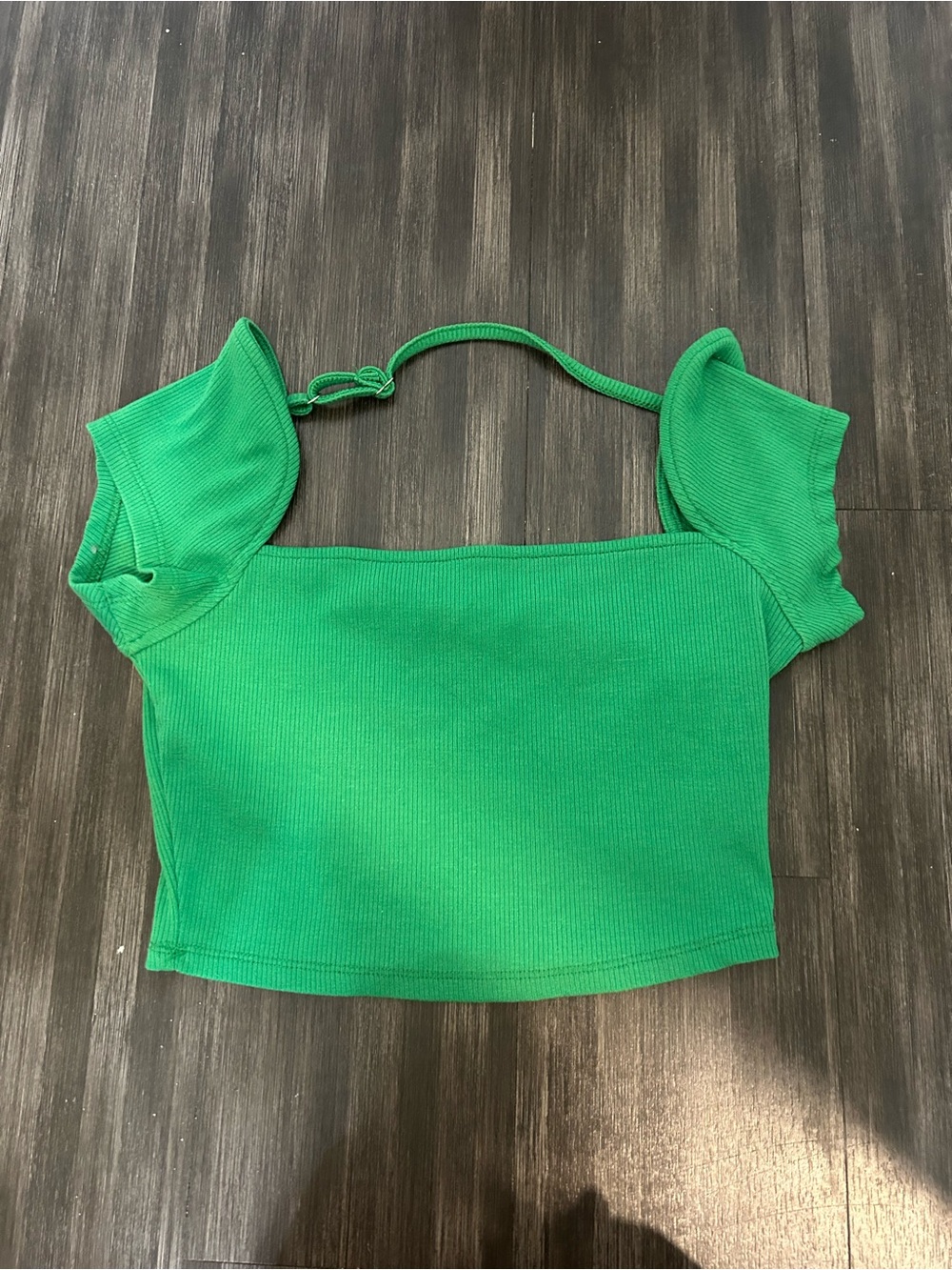 green square neck crop top